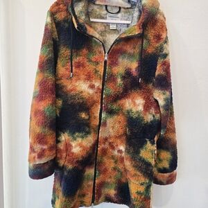 Sandra Darren Multicolor Teddy Zip-Up Hoodie Jacket